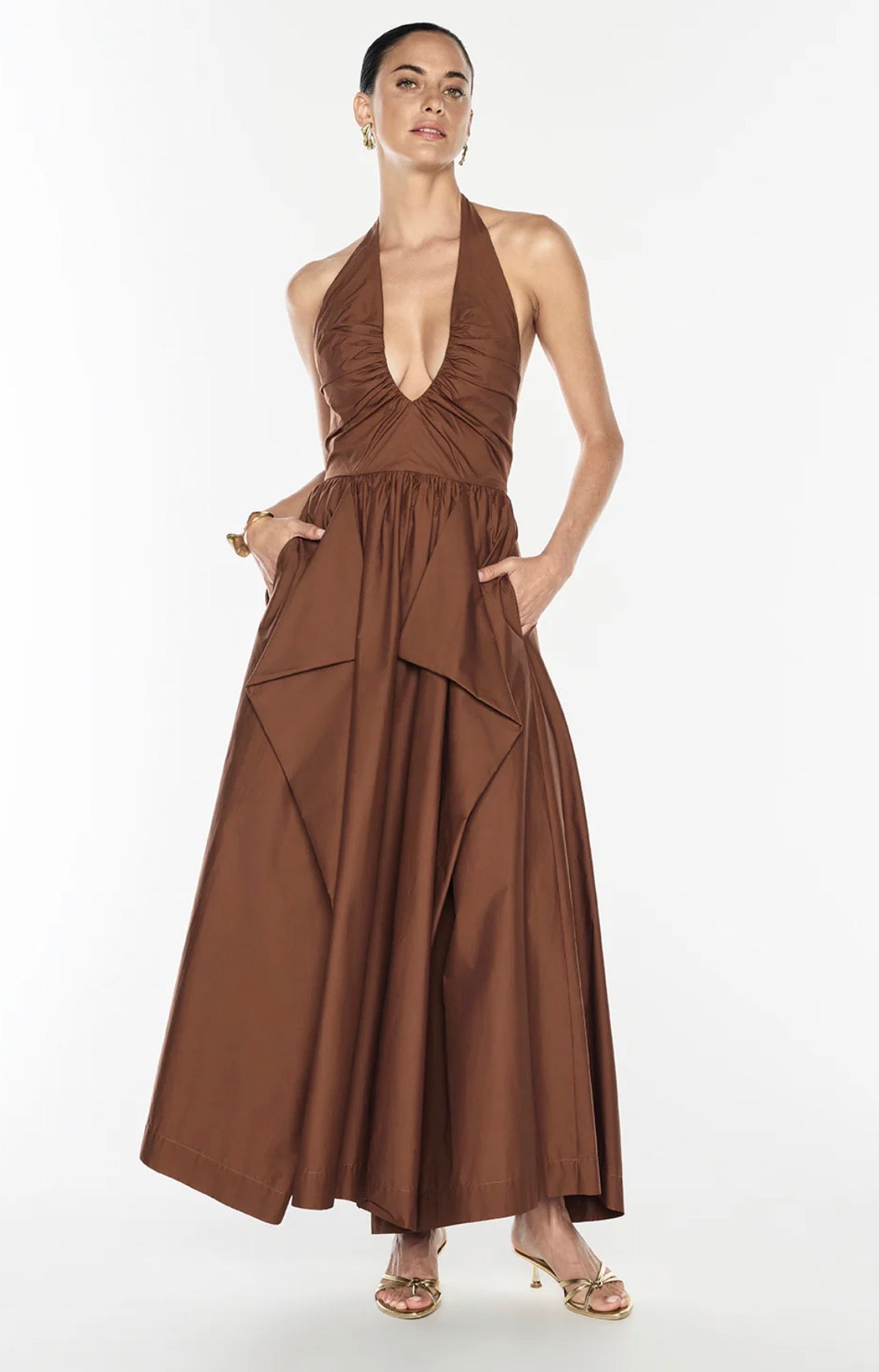 Manning Cartell- Provence Halter Dress– Cognac- Size 12 & 14