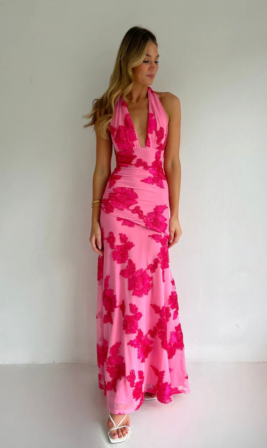 NEW ROMANTICS – BECCA MAXI DRESS – ROSA FLEUR- SIZE 10