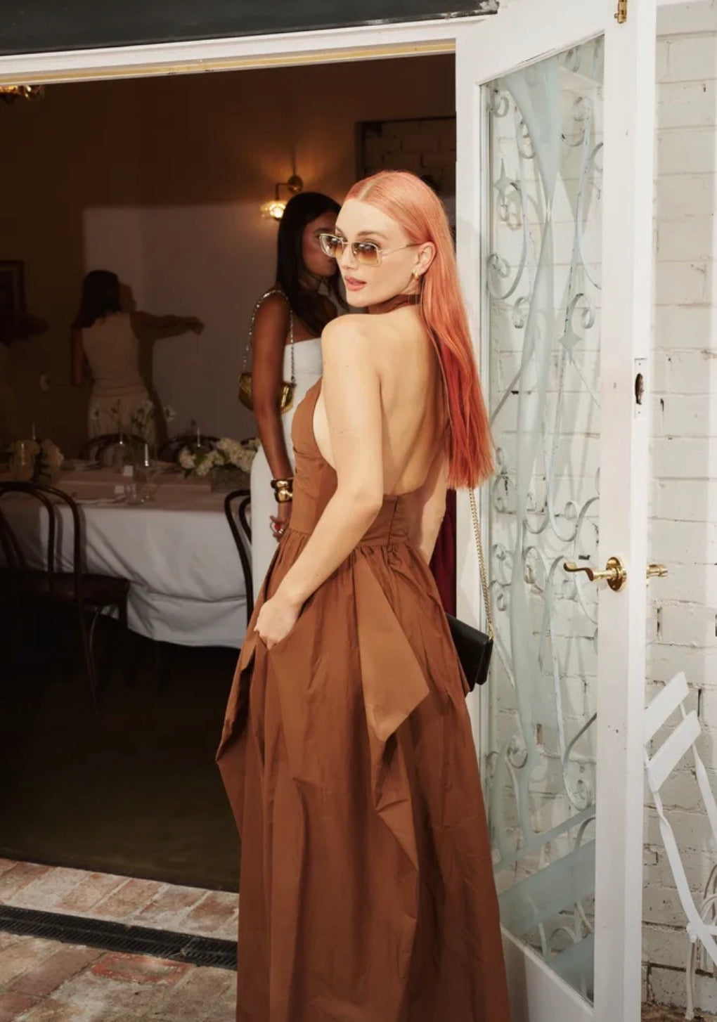 Manning Cartell- Provence Halter Dress– Cognac- Size 14