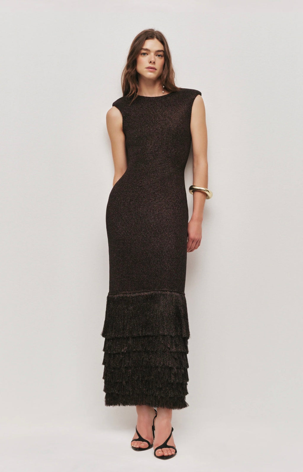 AJE – Breeze Knit Midi Dress- Chocolate – Size 8