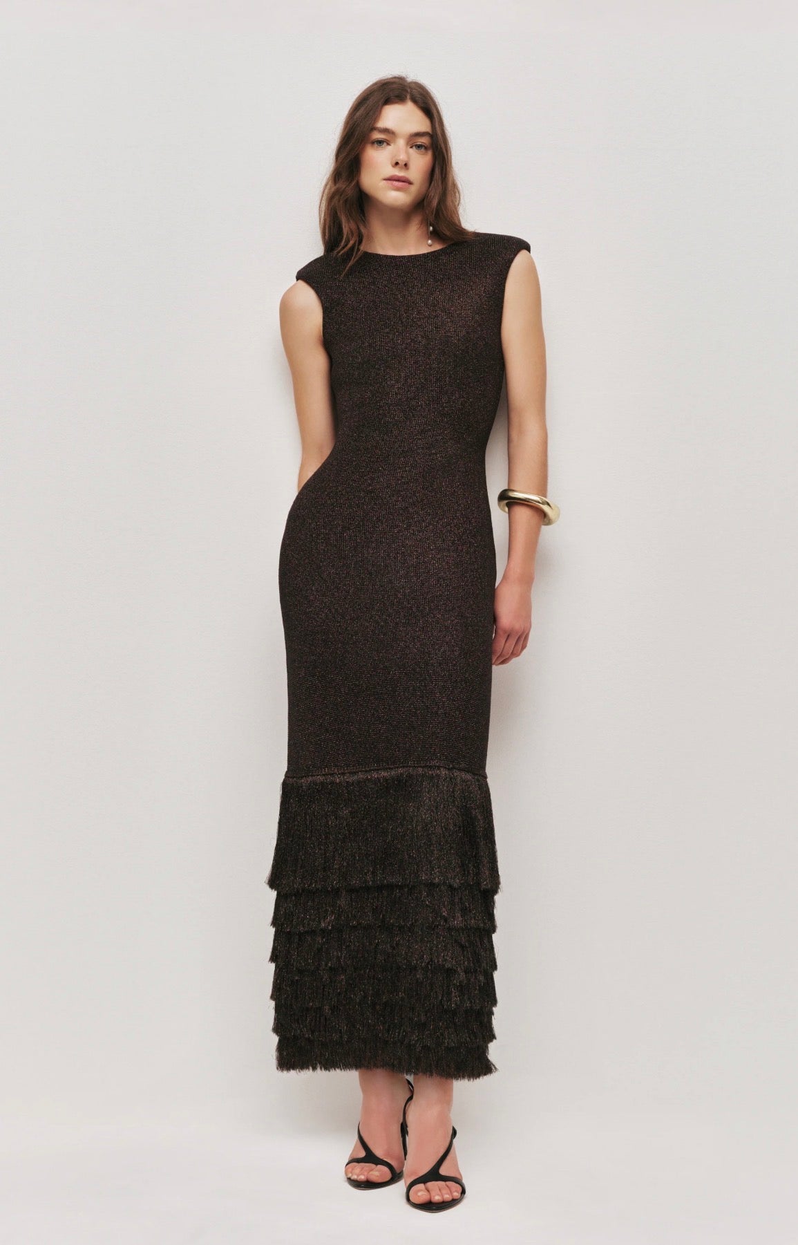 AJE – Breeze Knit Midi Dress- Chocolate – Size 8