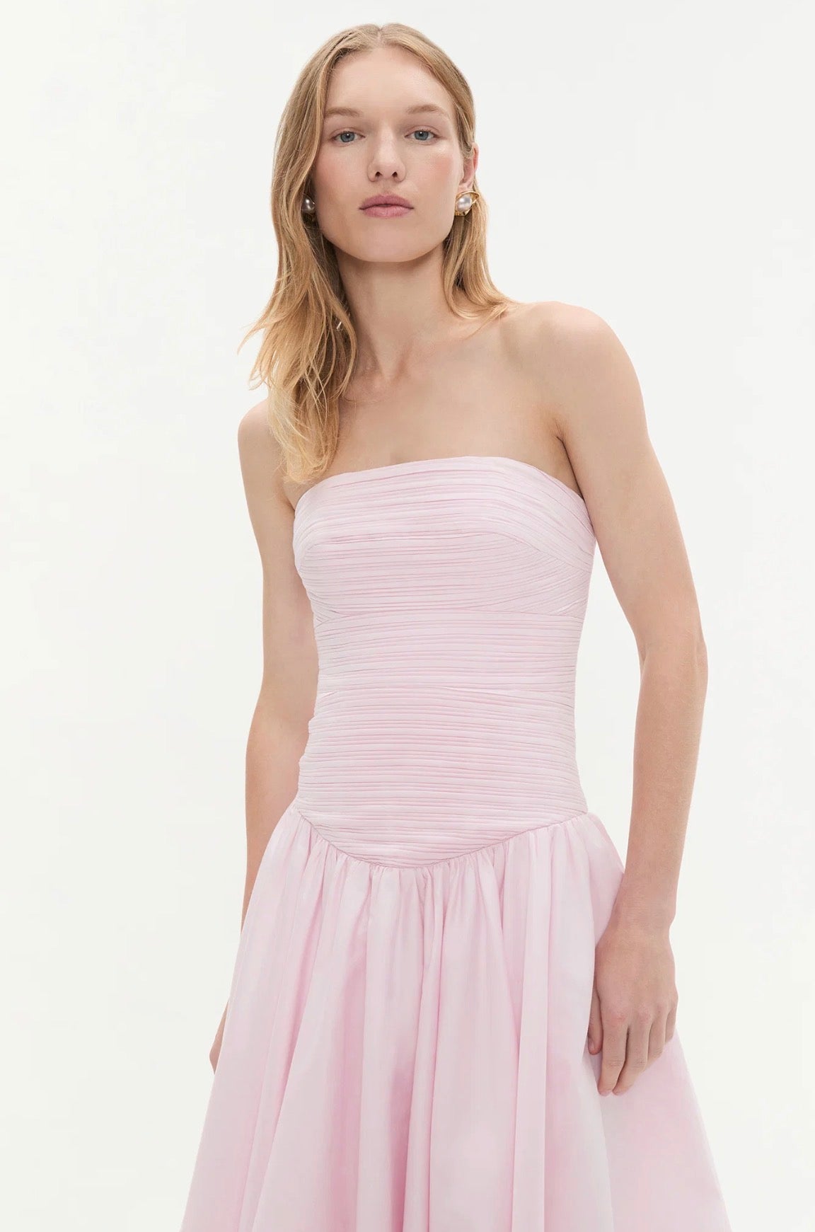 AJE– Violette Bubble Midi Dress- Pastel Pink- Size 10