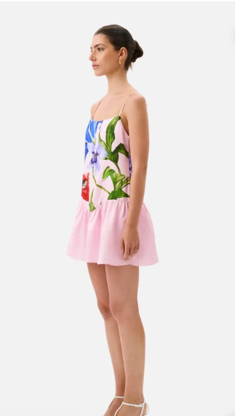 ROAME. - Livia Mini Dress- Elysium Blush Print- Size Medium