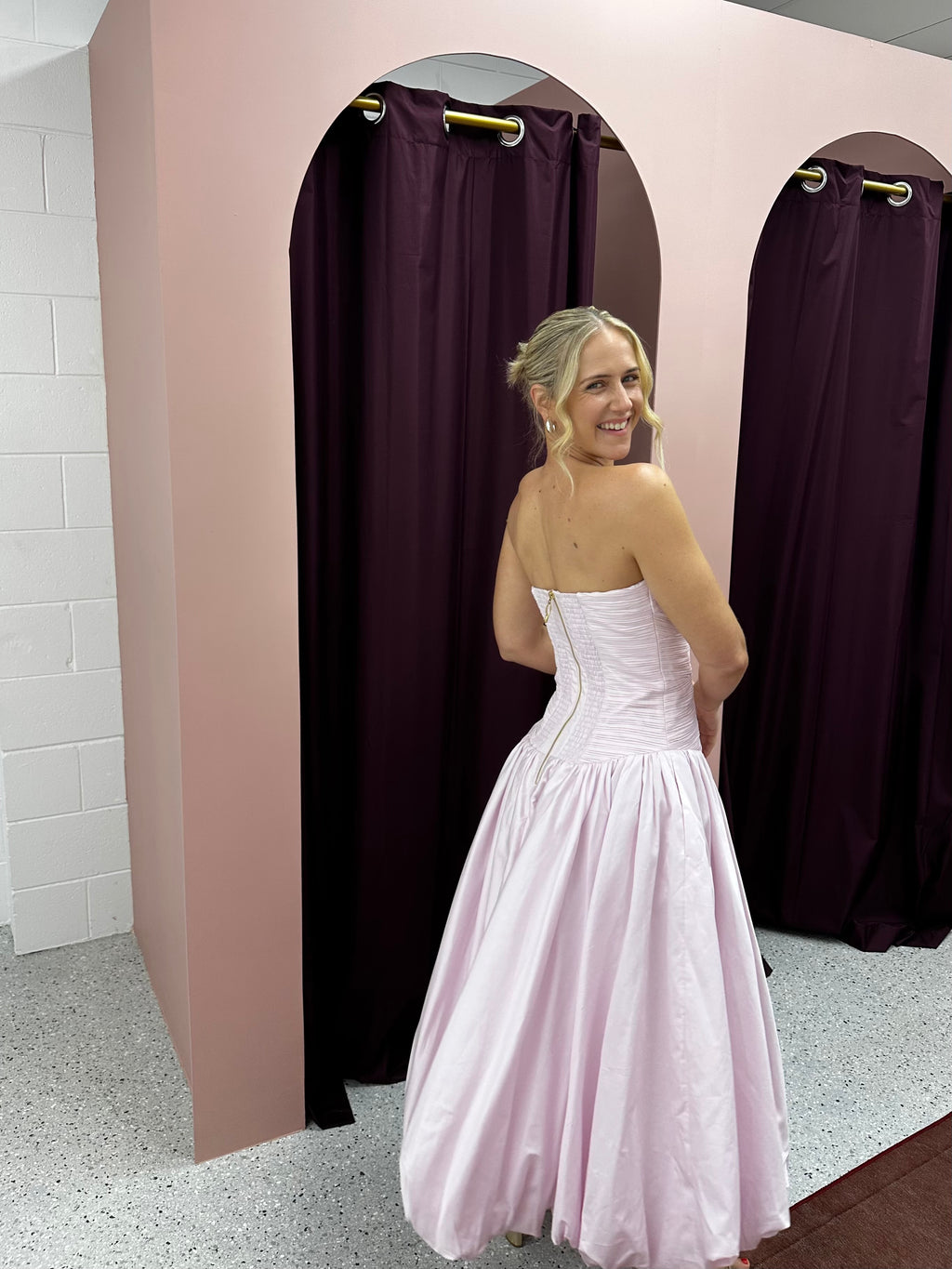 AJE– Violette Bubble Midi Dress- Pastel Pink- Size 10