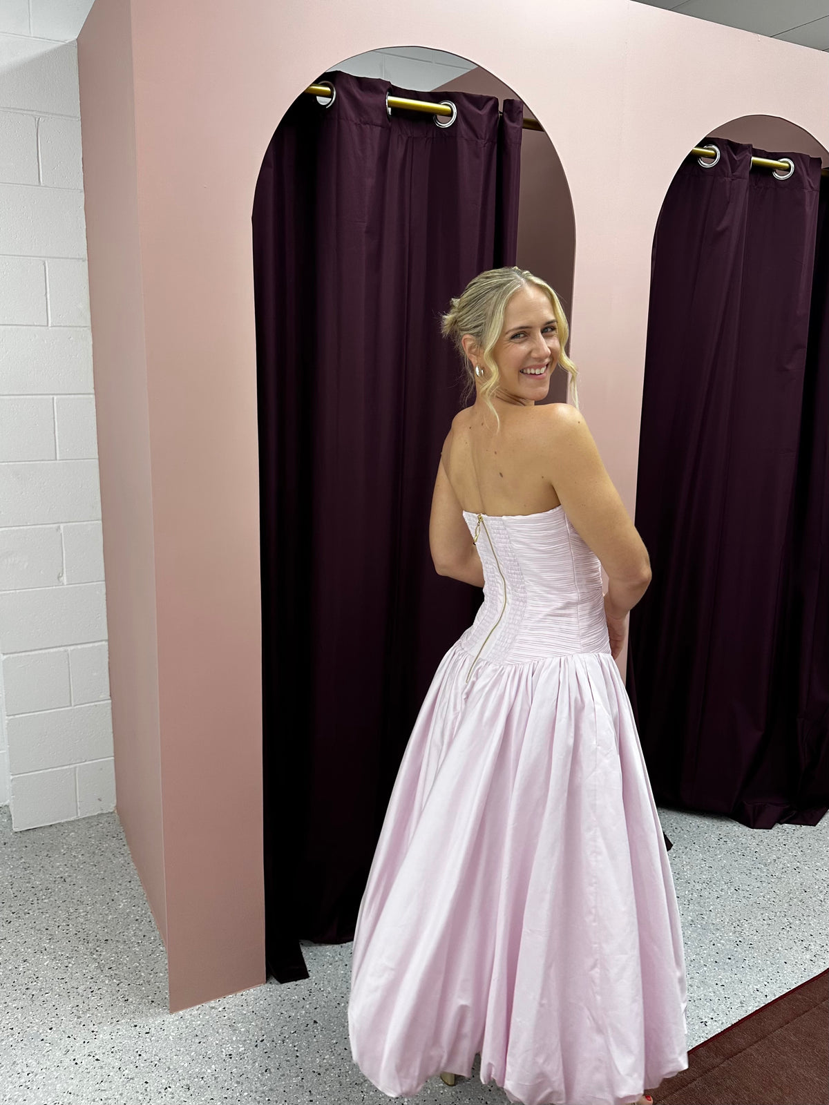 AJE– Violette Bubble Midi Dress- Pastel Pink- Size 10