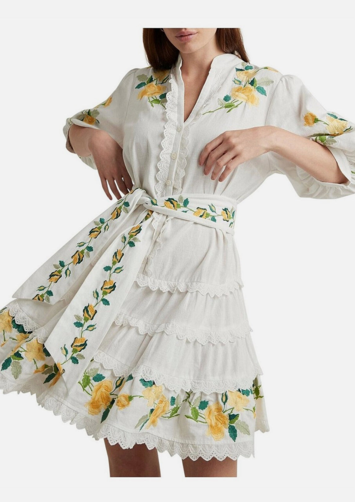 Alemais- Rosa Mini Dress- White- Size 12