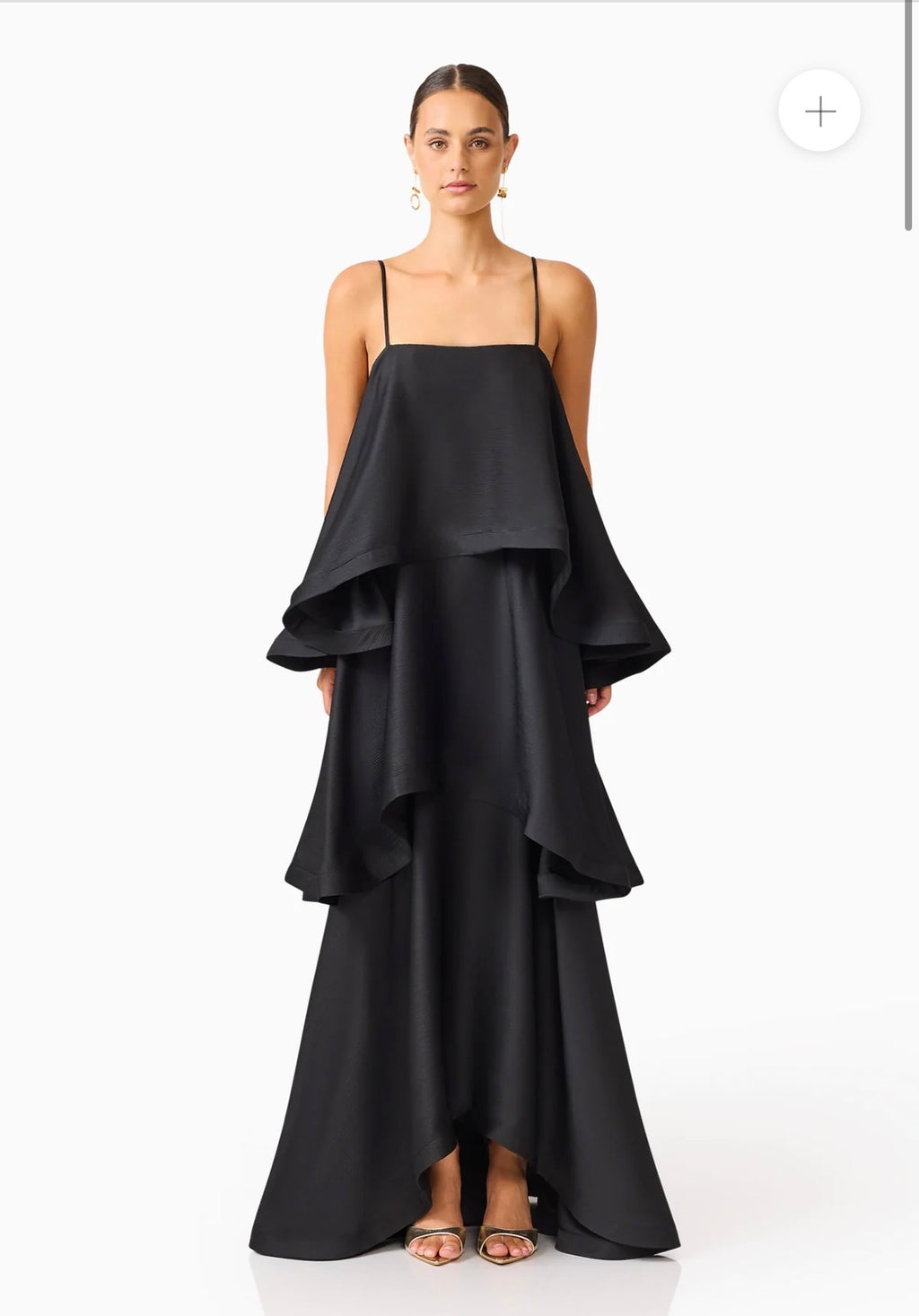 Elliatt– Tilly Tiered Maxi Dress in Black- Size XL