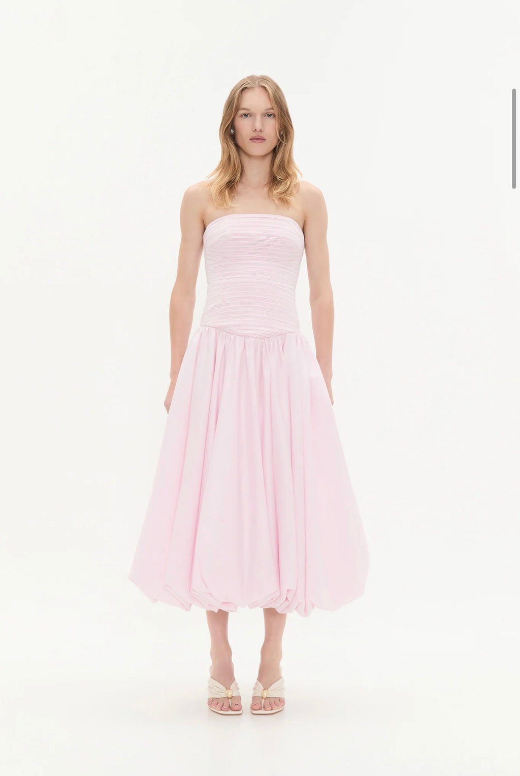 AJE– Violette Bubble Midi Dress- Pastel Pink- Size 10
