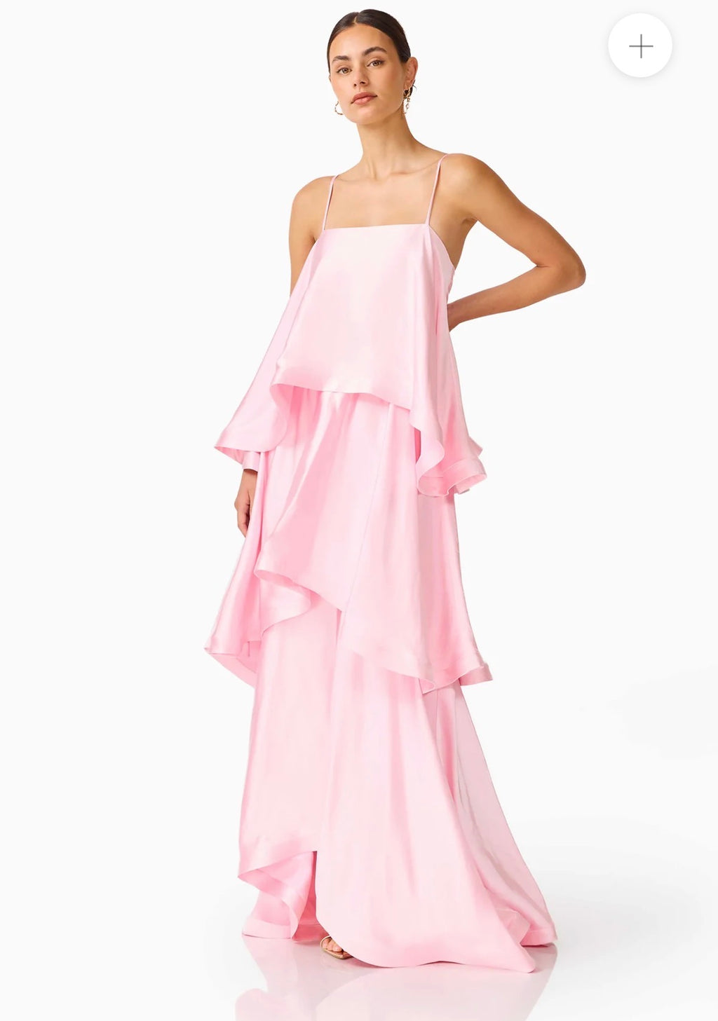 Elliatt- Tilly Tiered Maxi Dress in Pale Pink- Size L
