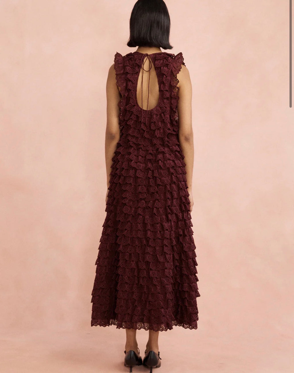 LOOVAN – Chelsea Midi Dress- Burgundy- Size 16