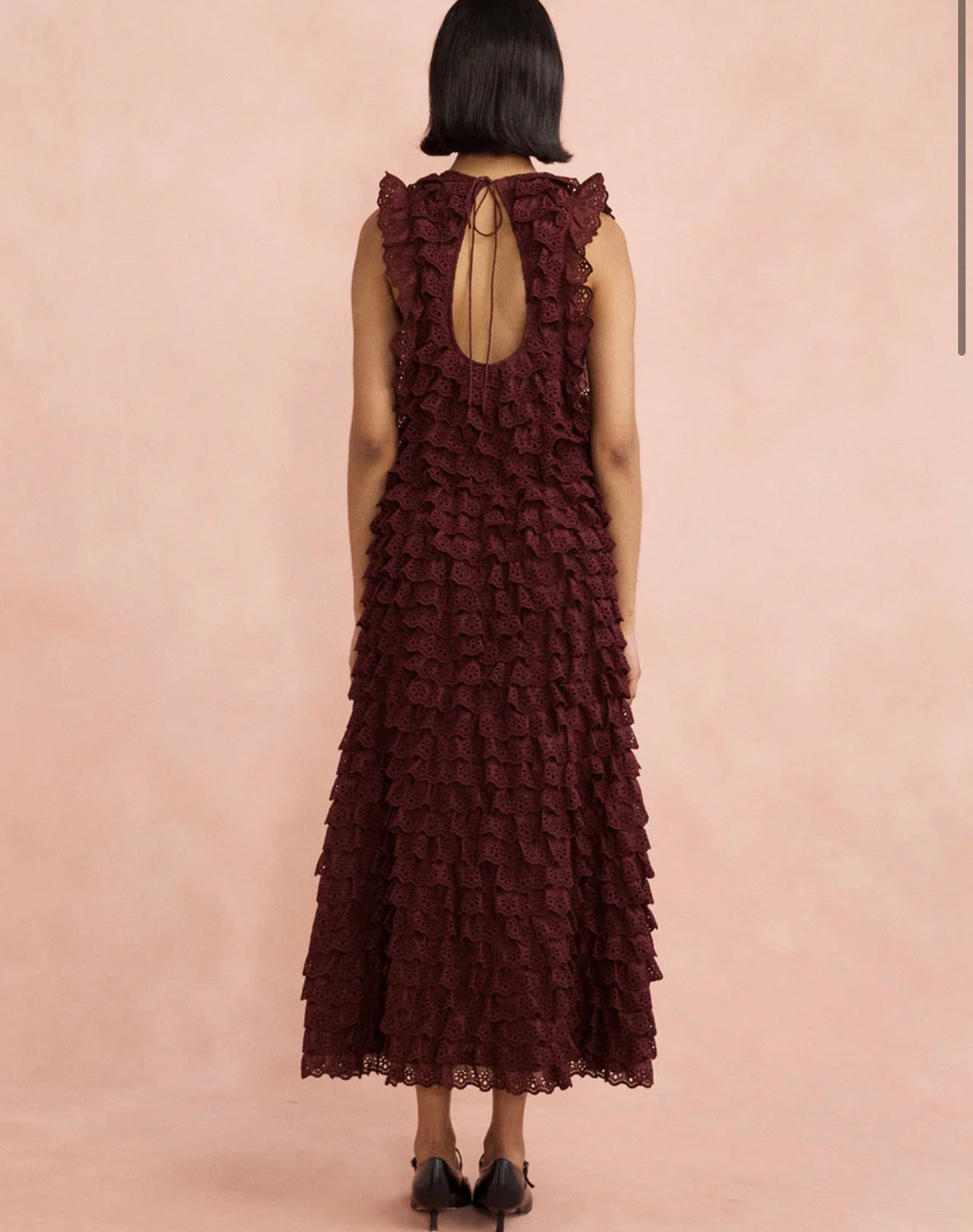 LOOVAN – Chelsea Midi Dress- Burgundy- Size 16