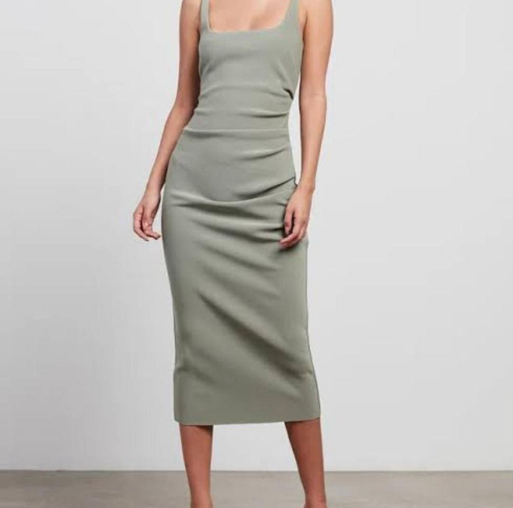 Bec + Bridge- Be Mine Square Neck Dress- Sage- Size 12
