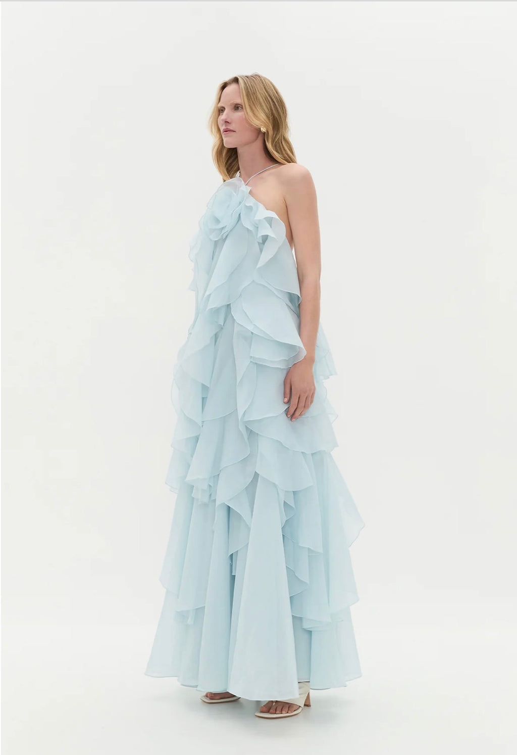 AJE Pandorea Layered Maxi Dress – Silver Blue- size 12