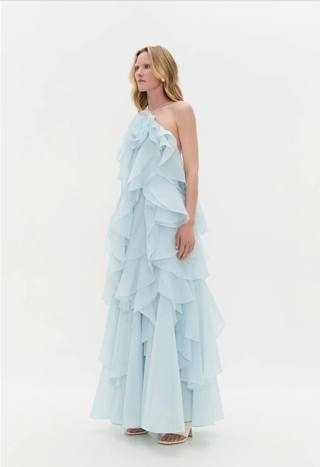 AJE Pandorea Layered Maxi Dress – Silver Blue- size 12