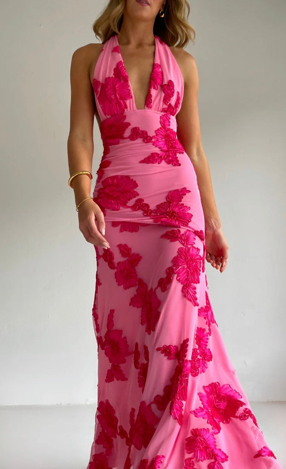 NEW ROMANTICS – BECCA MAXI DRESS – ROSA FLEUR- SIZE 10