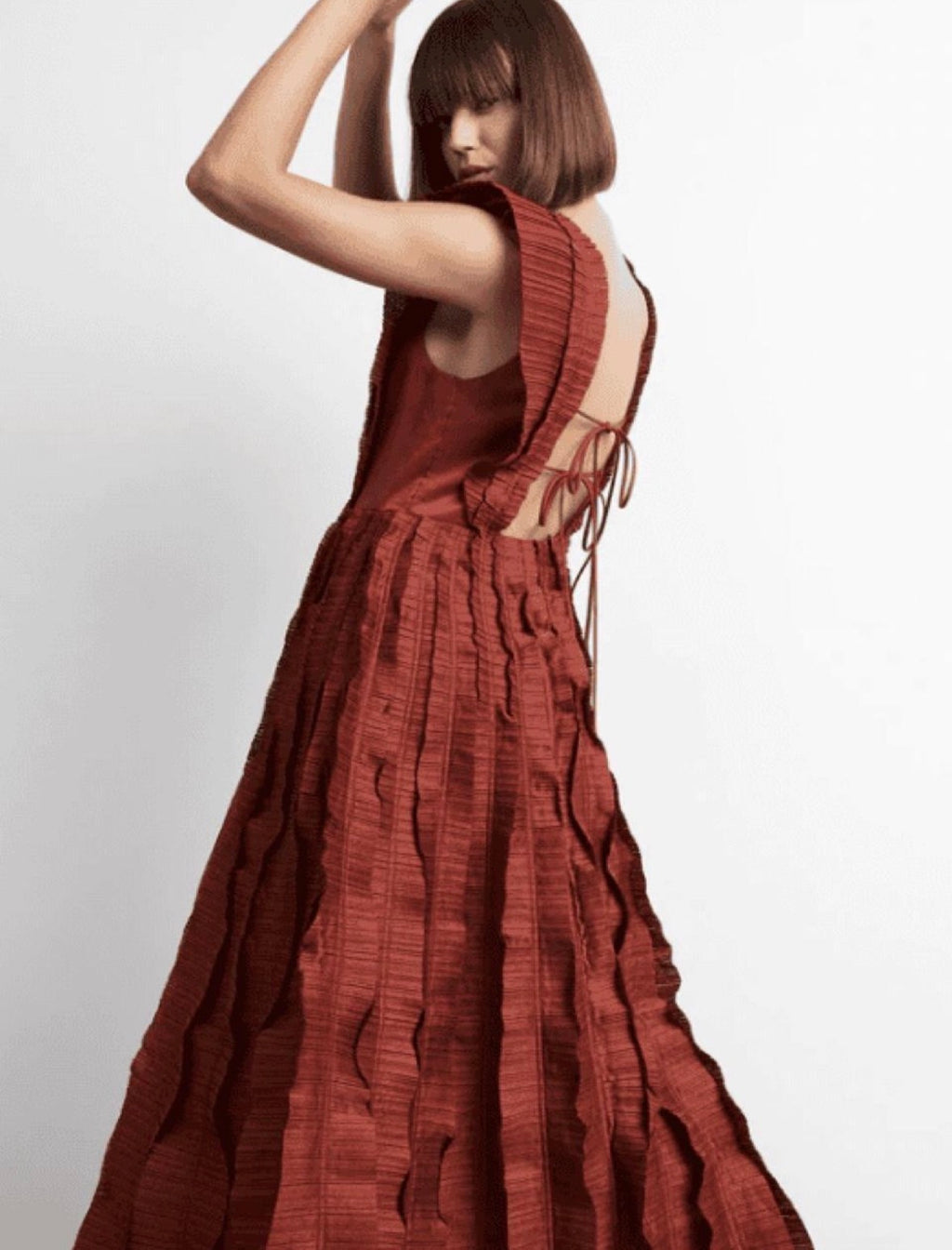 AJE– Hybrid Midi Dress – Burgundy – Size 8