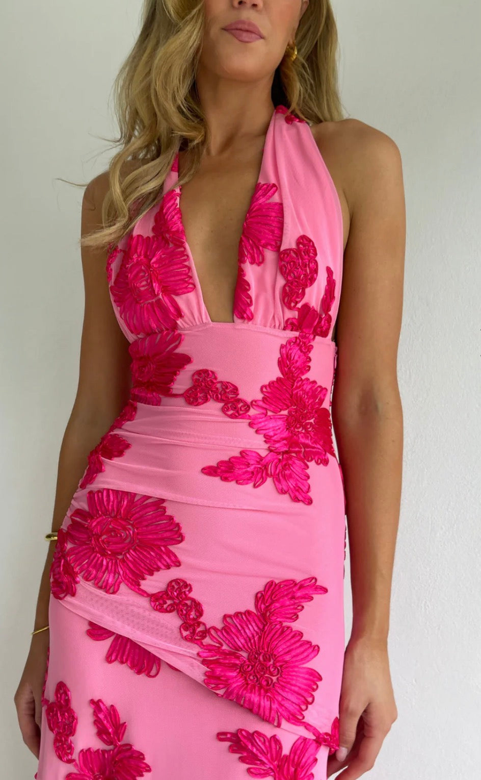 NEW ROMANTICS – BECCA MAXI DRESS – ROSA FLEUR- SIZE 10