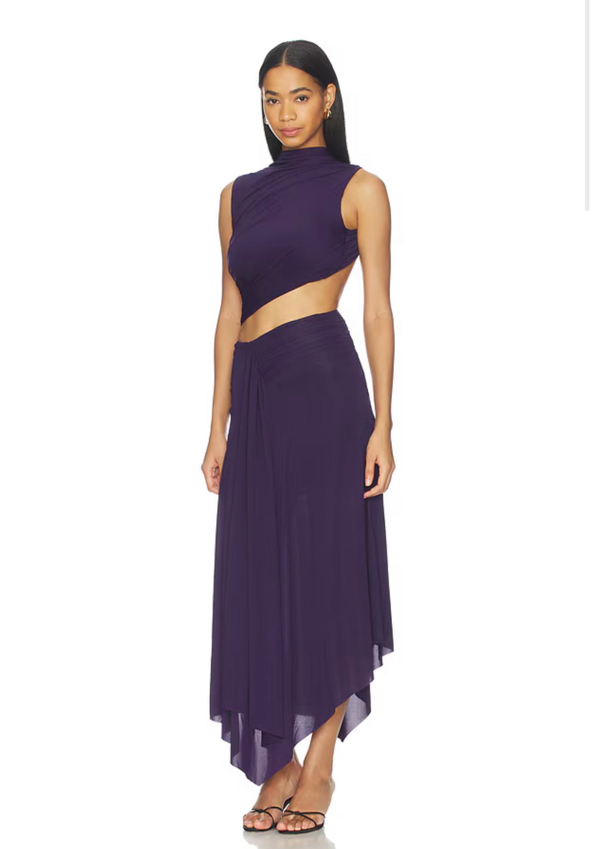 Bec + Bridge- Leilah Drape Midi Dress- Deep Violet- Size 12