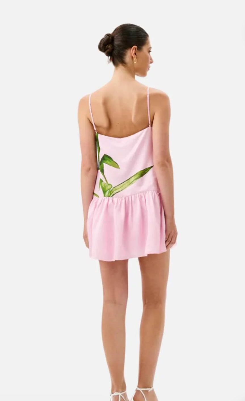 ROAME. - Livia Mini Dress- Elysium Blush Print- Size Medium