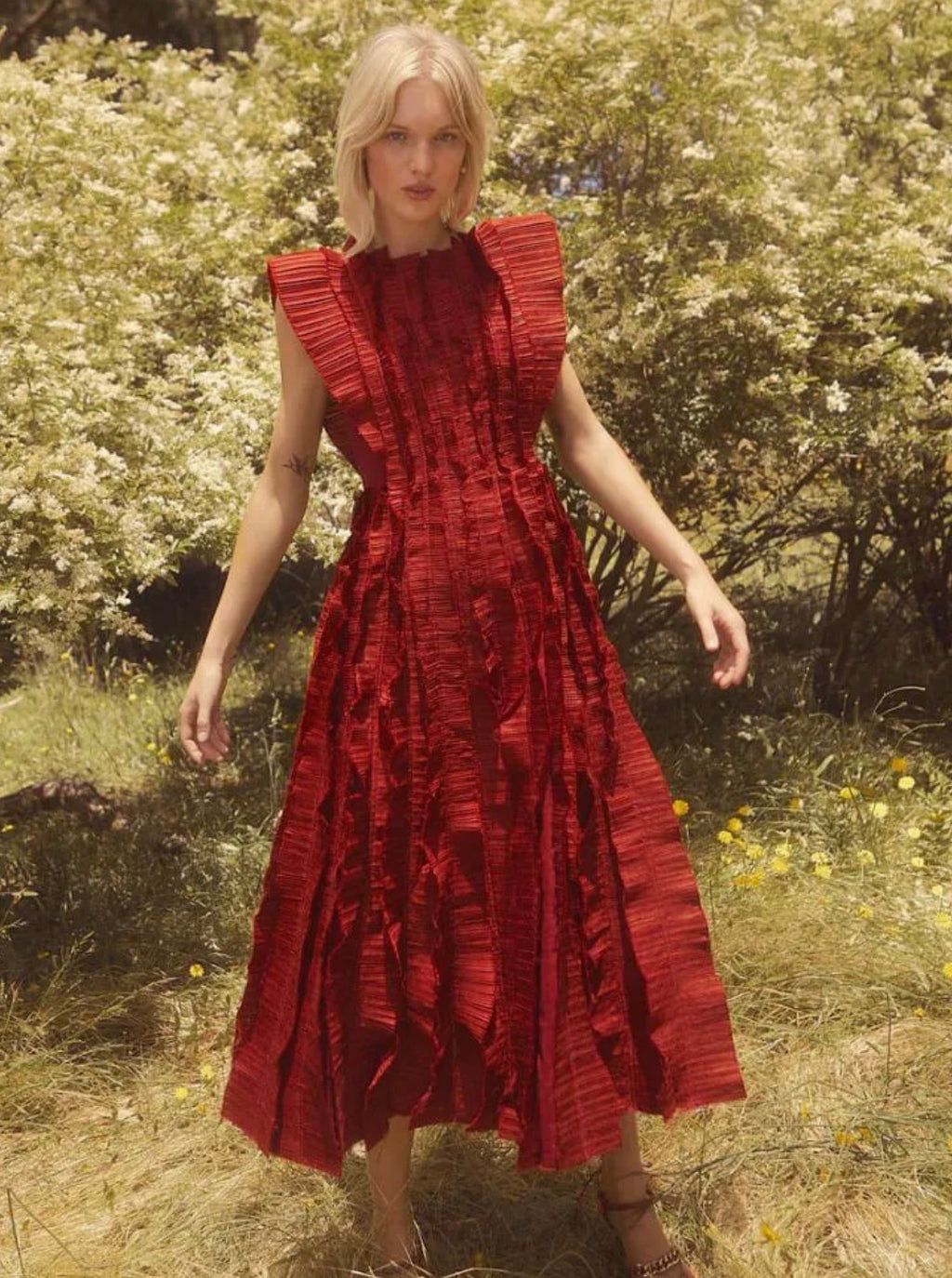AJE– Hybrid Midi Dress – Burgundy – Size 8