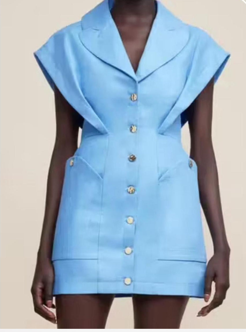 Acler- Mini Dress- Blue- Size 8