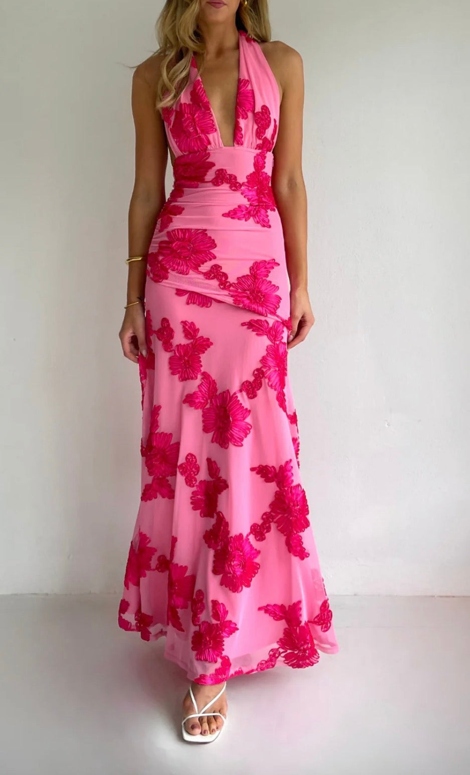 NEW ROMANTICS – BECCA MAXI DRESS – ROSA FLEUR- SIZE 10