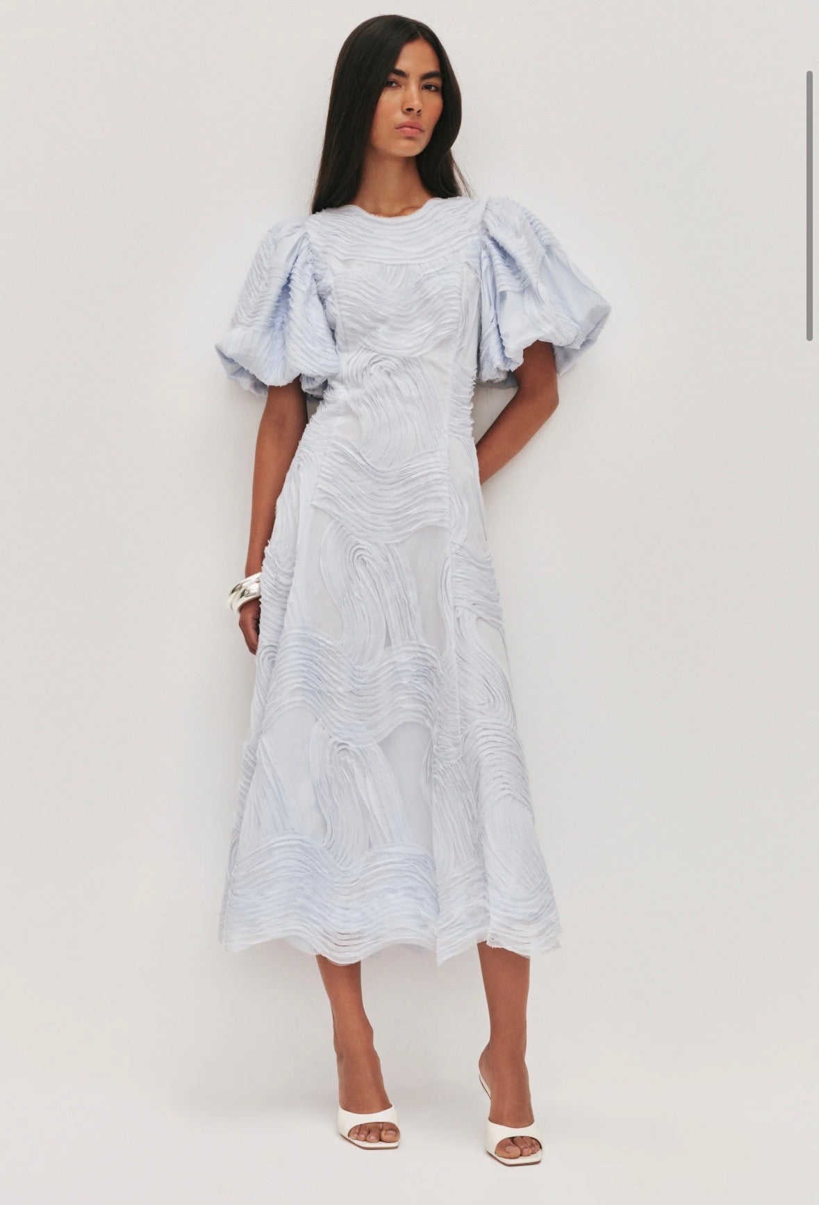 AJE – Wave Midi Dress- Pastel Blue- Size 12