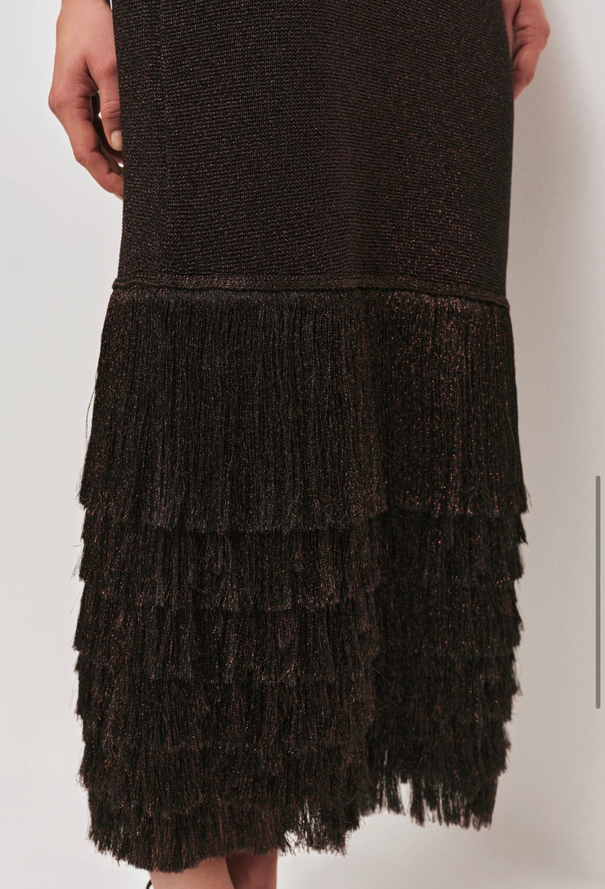 AJE – Breeze Knit Midi Dress- Chocolate – Size 8