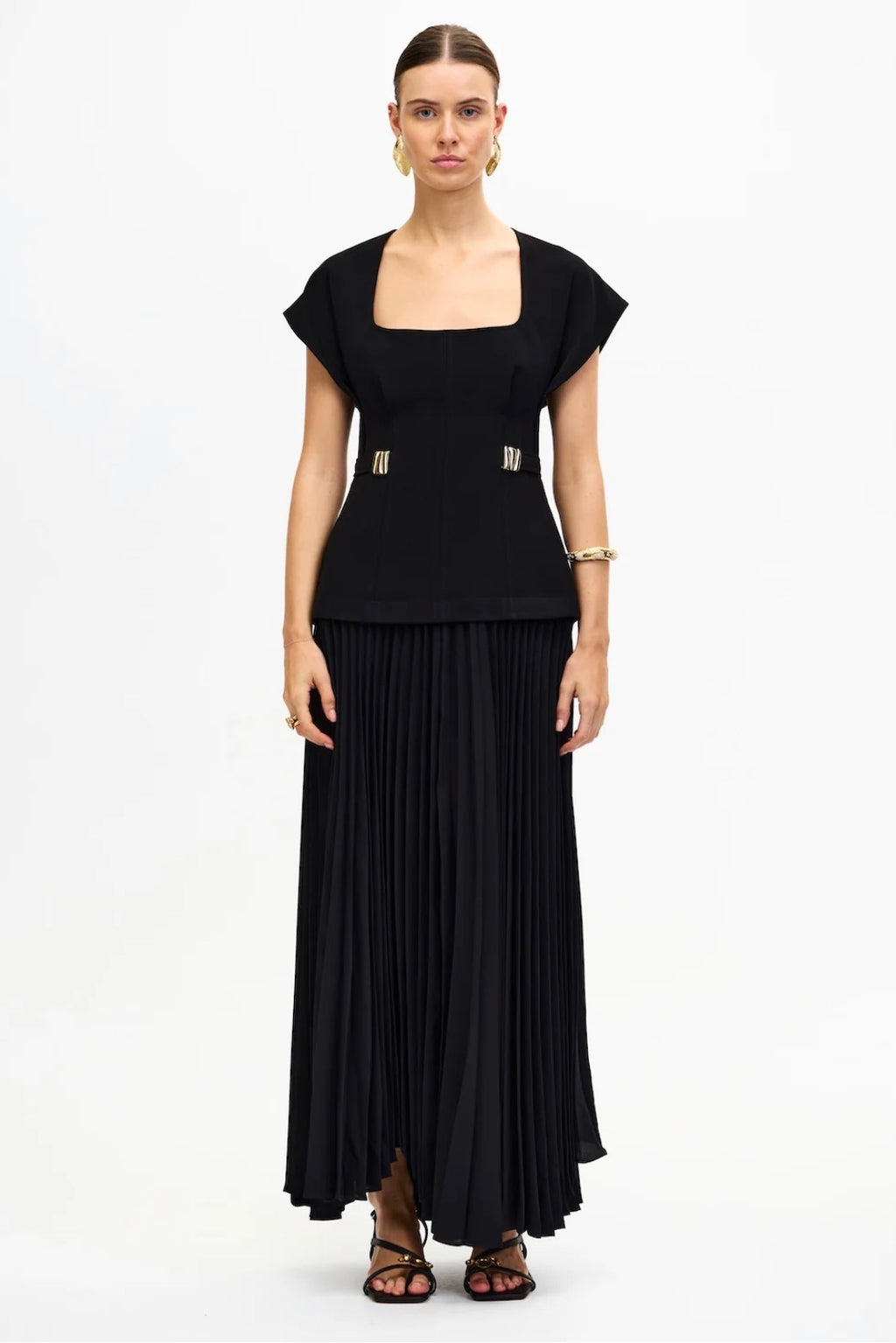 Acler – Bollow Maxi Dress- Black- Size 14