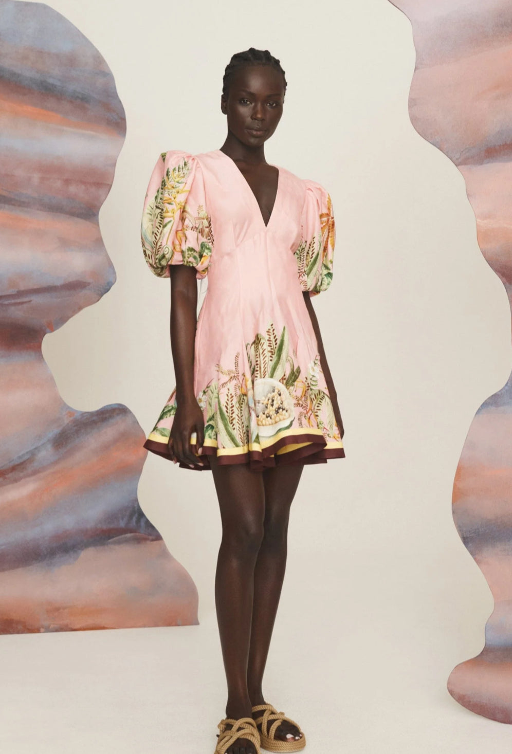 Alemais- Papaya Mini Dress- Blush- Size 10