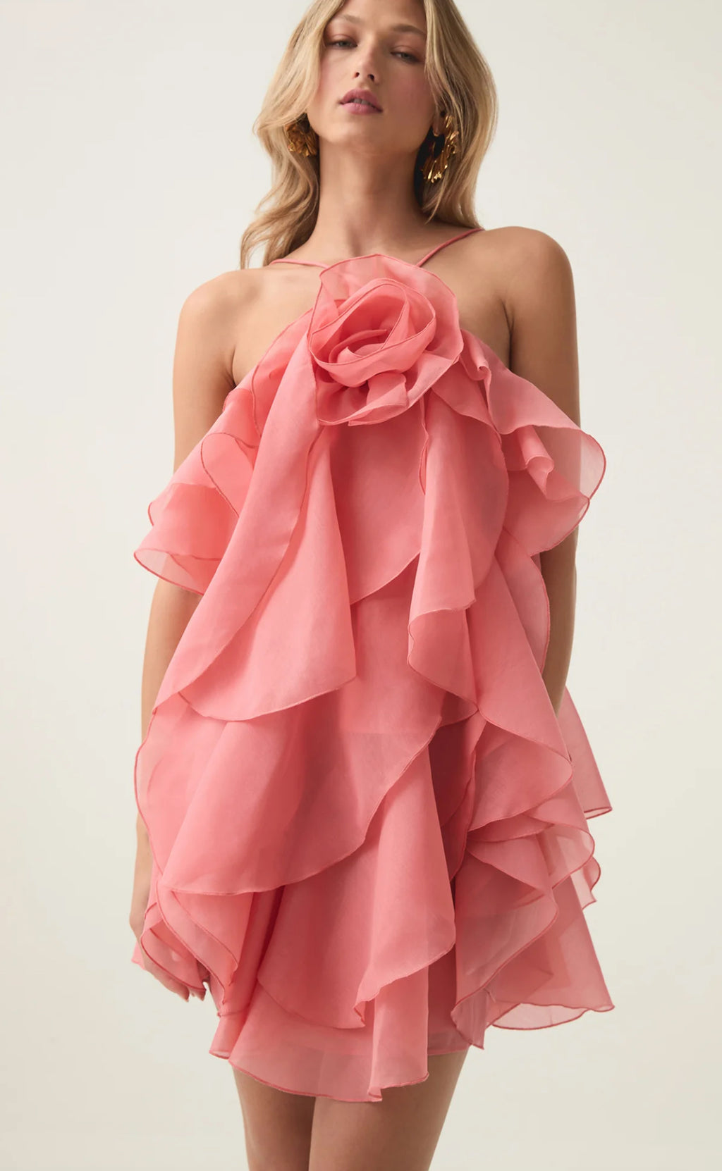 AJE- Pandorea Layered Mini Dress- Washed coral- Size 12