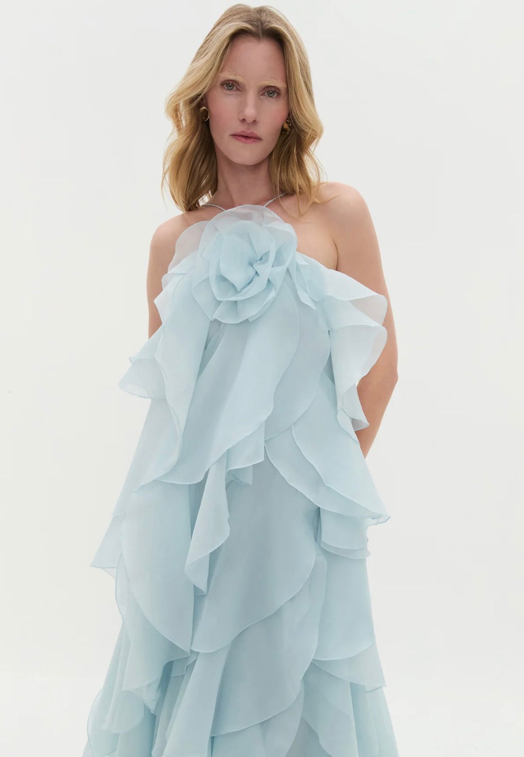 AJE Pandorea Layered Maxi Dress – Silver Blue- size 12