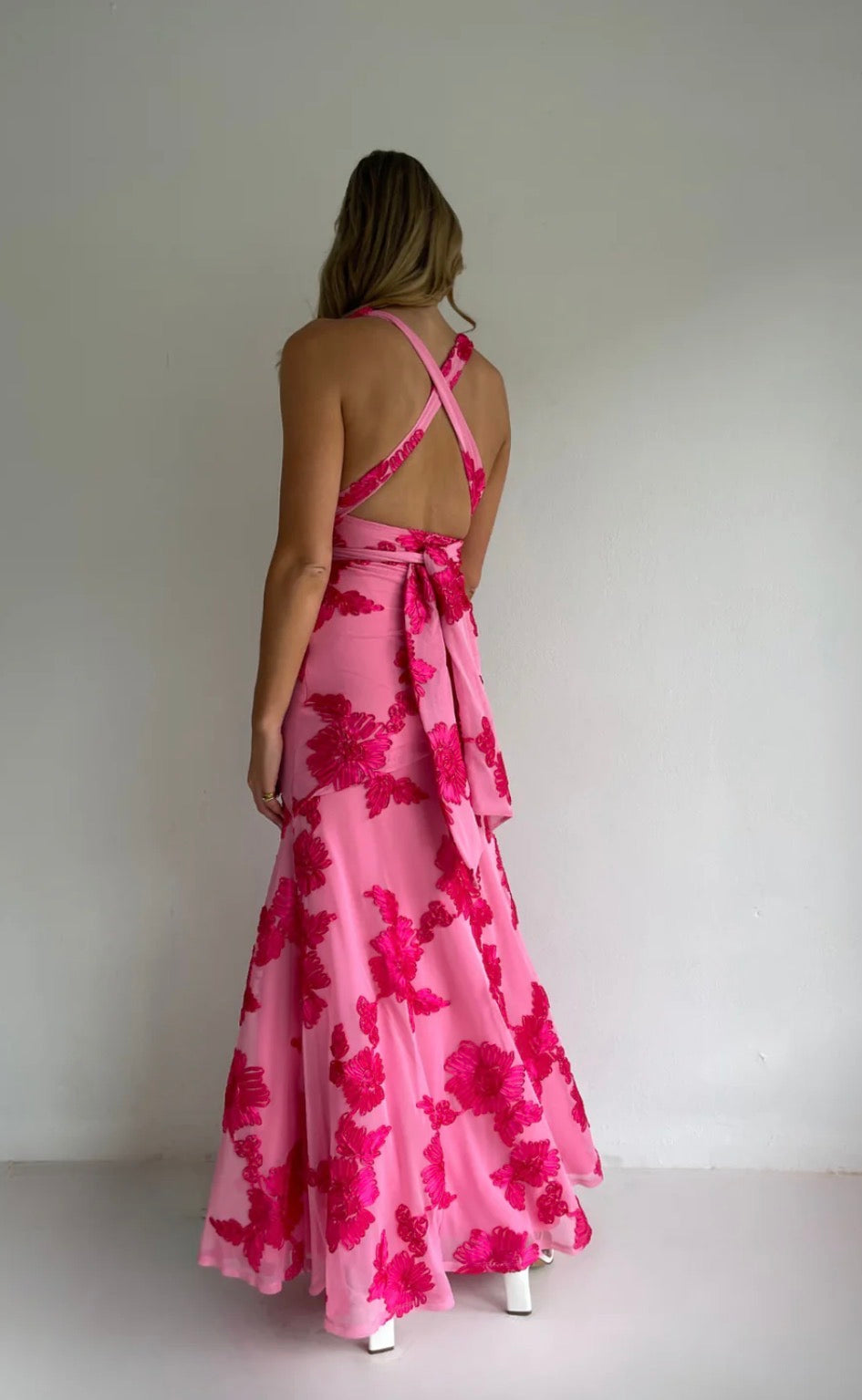 NEW ROMANTICS – BECCA MAXI DRESS – ROSA FLEUR- SIZE 10