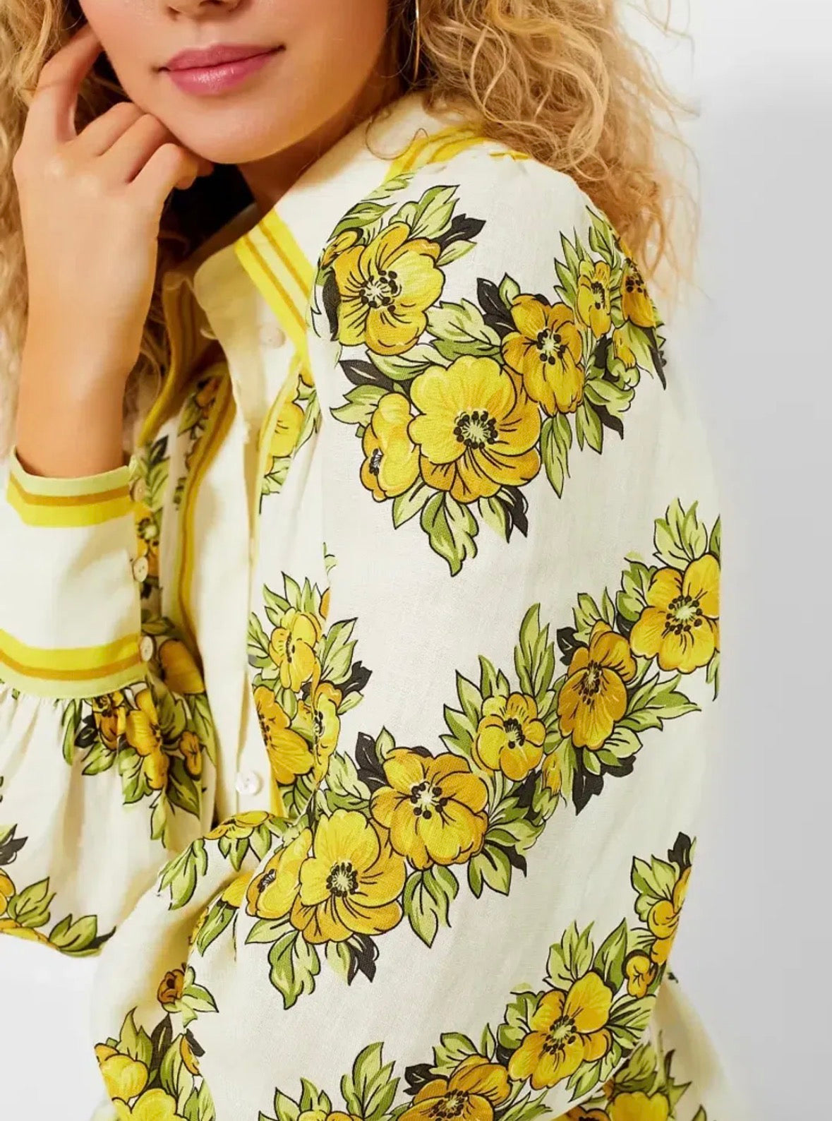 ALÉMAIS – Gisela Mini Floral Linen Shirt Dress – Size 12