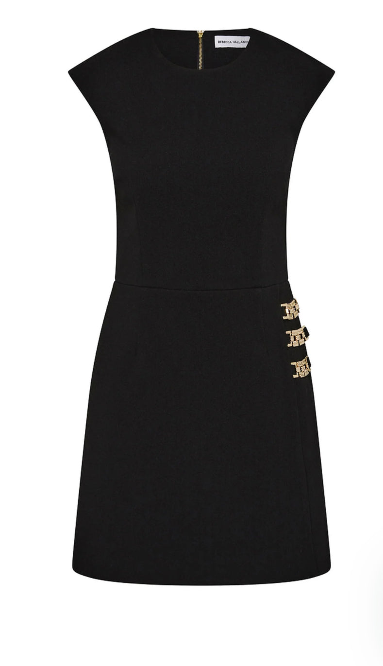 Rebecca Vallance- Freyja Mini Dress- Black- Size 8