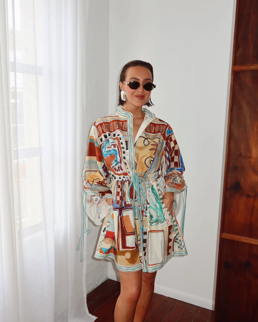 ALEMAIS- Michelle Mini Dress- Multi- Size 12