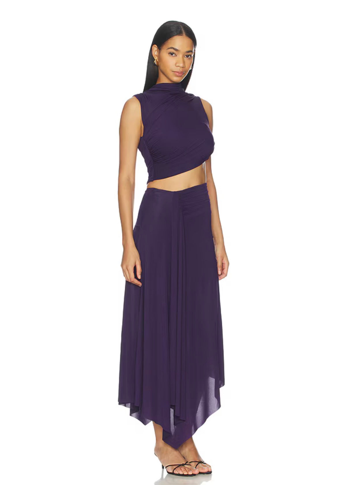 Bec + Bridge- Leilah Drape Midi Dress- Deep Violet- Size 12