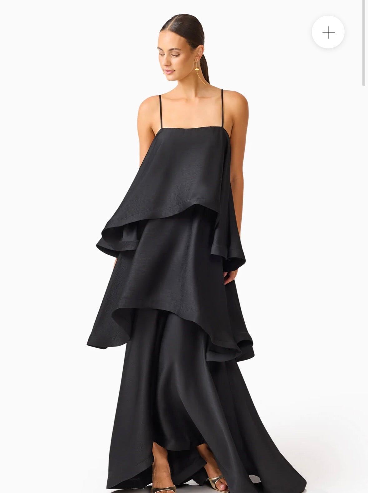 Elliatt– Tilly Tiered Maxi Dress in Black- Size XL
