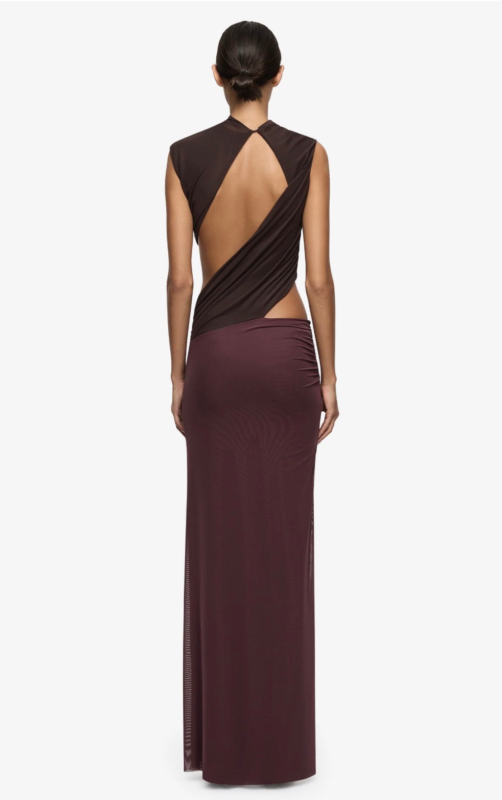 Bec + Bridge– Conni Twist Maxi Dress- Aubergine/Dark Choc- Size 8