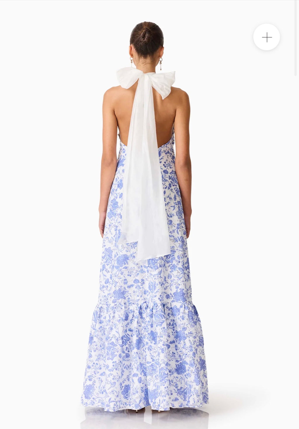 Elliatt – Elin Halter Gown in Blue Floral- Size S