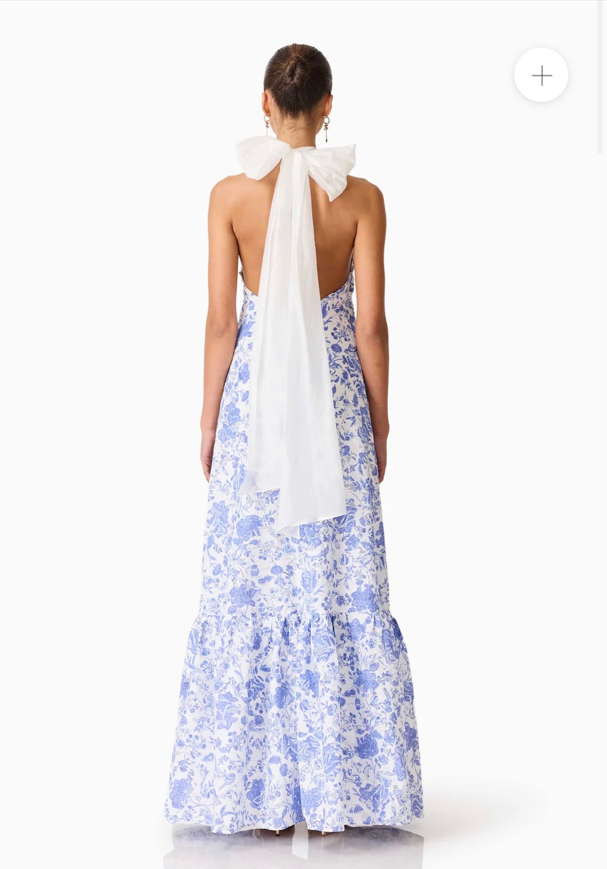 Elliatt – Elin Halter Gown in Blue Floral- Size S