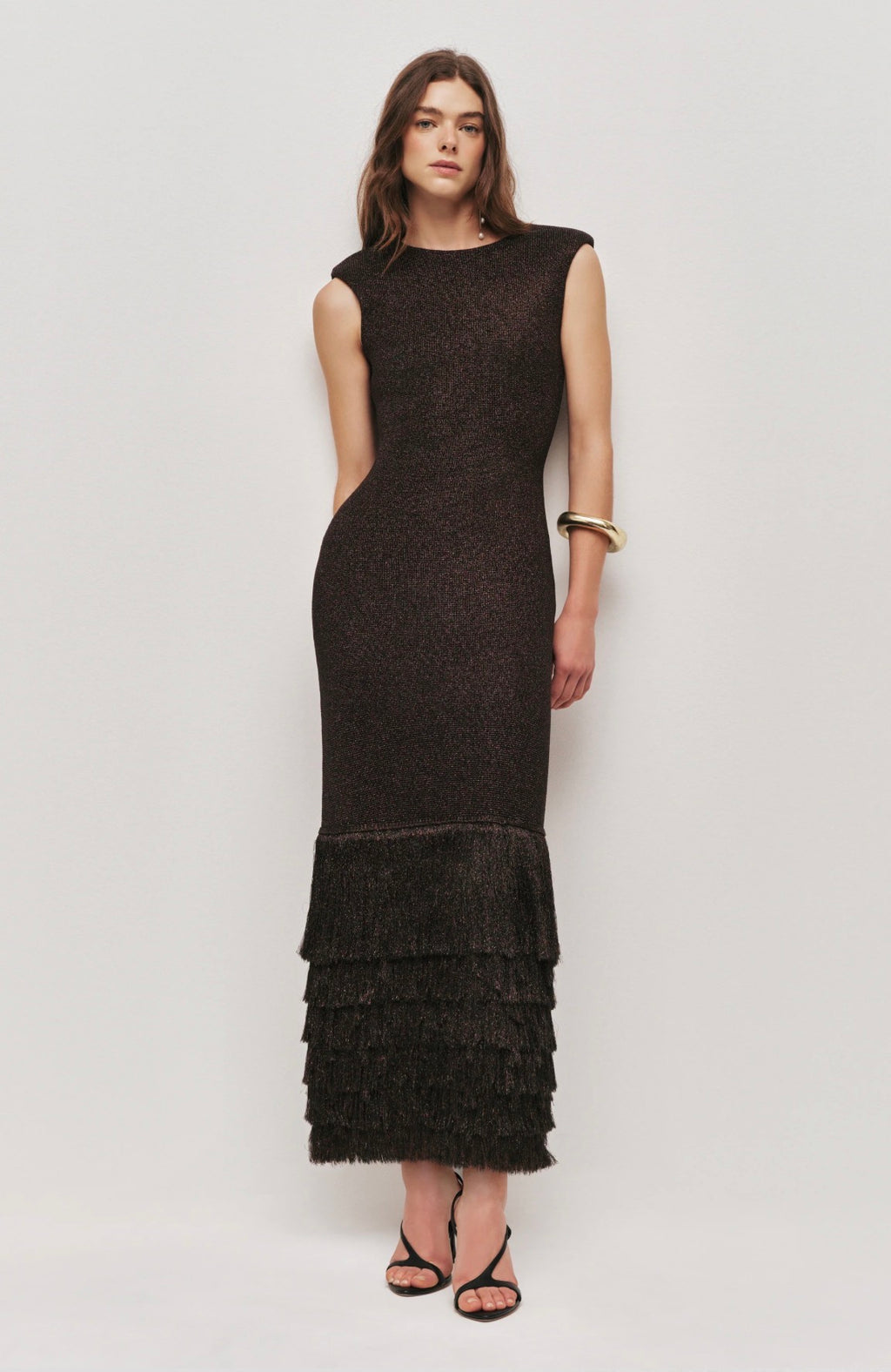 AJE – Breeze Knit Midi Dress- Chocolate – Size 8