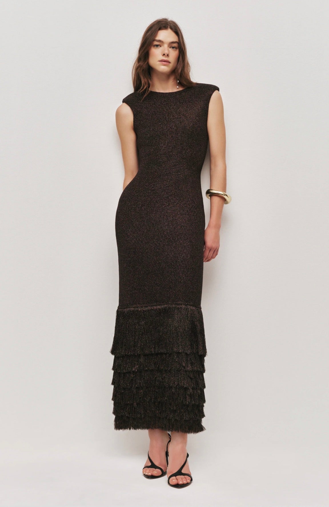 AJE – Breeze Knit Midi Dress- Chocolate – Size 8