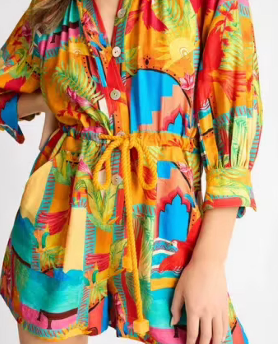 Sheike- Aztec Paradise-Playsuit- Size 10