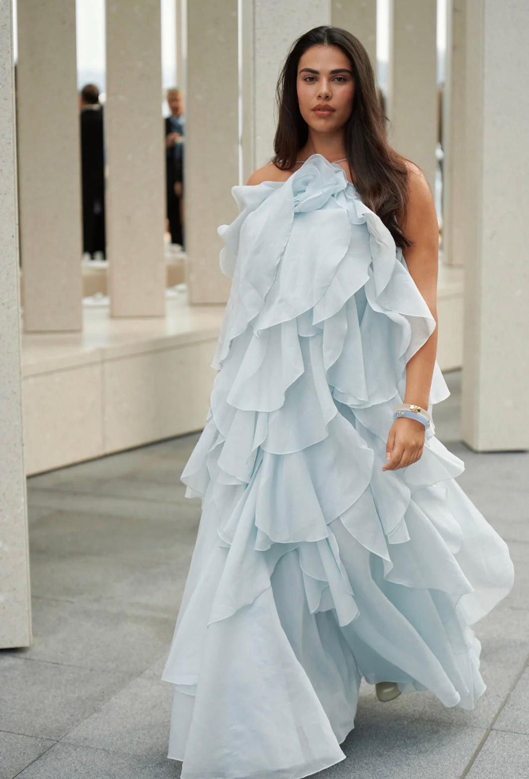 AJE Pandorea Layered Maxi Dress – Silver Blue- size 12