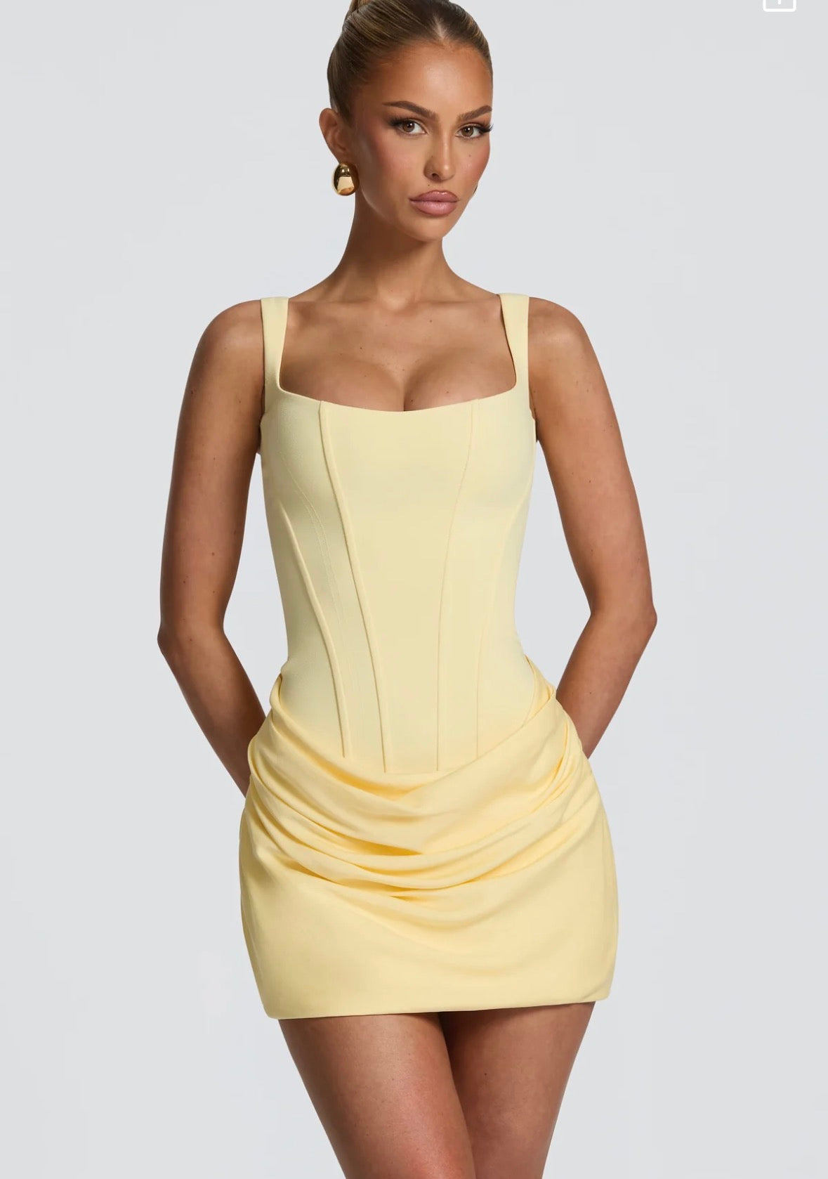 Babyboo- Cornelia Mini Dress- Lemon- Size XS