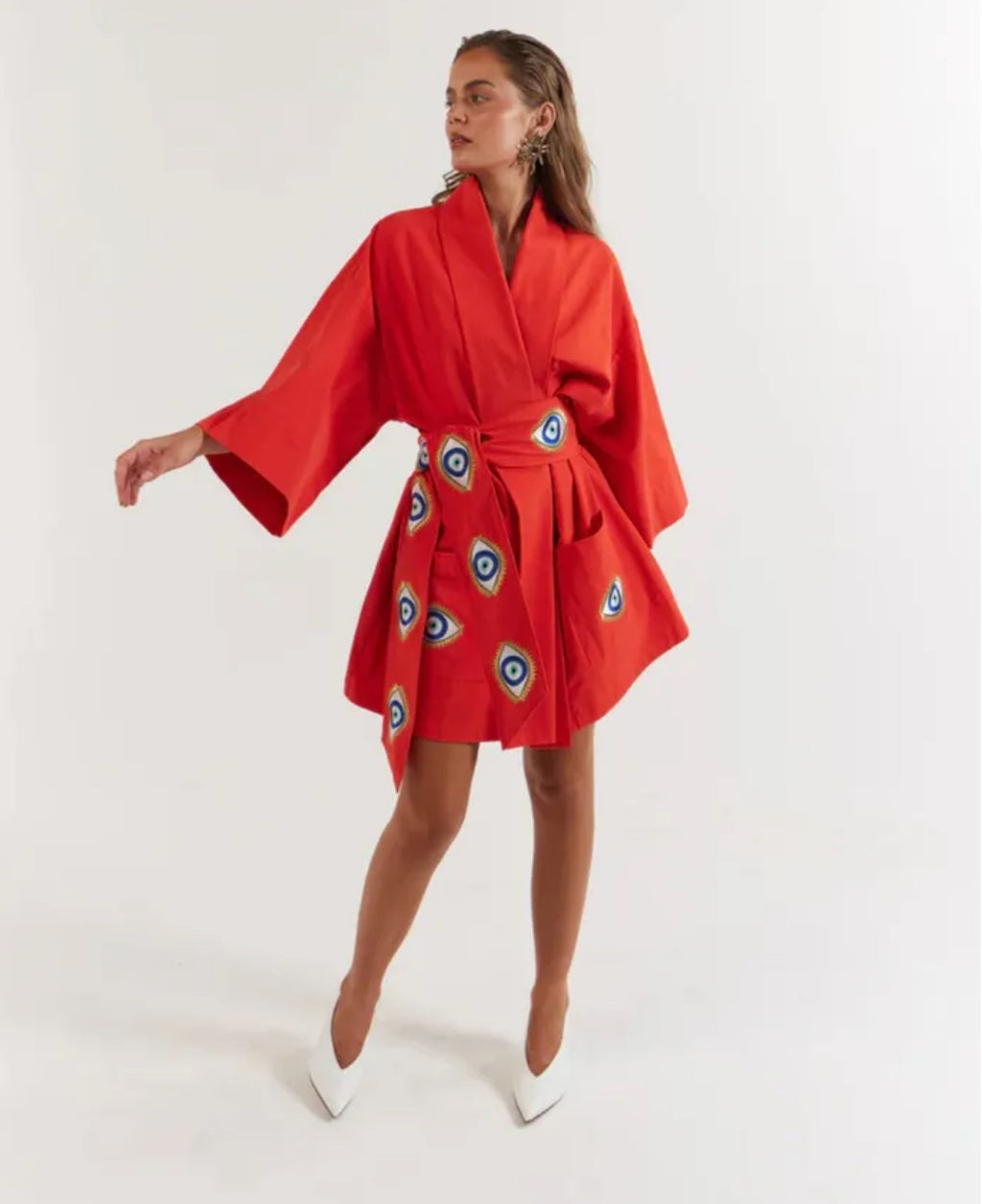 La Boheme- Nirvana Robe Mini Dress- Red- Size S/M