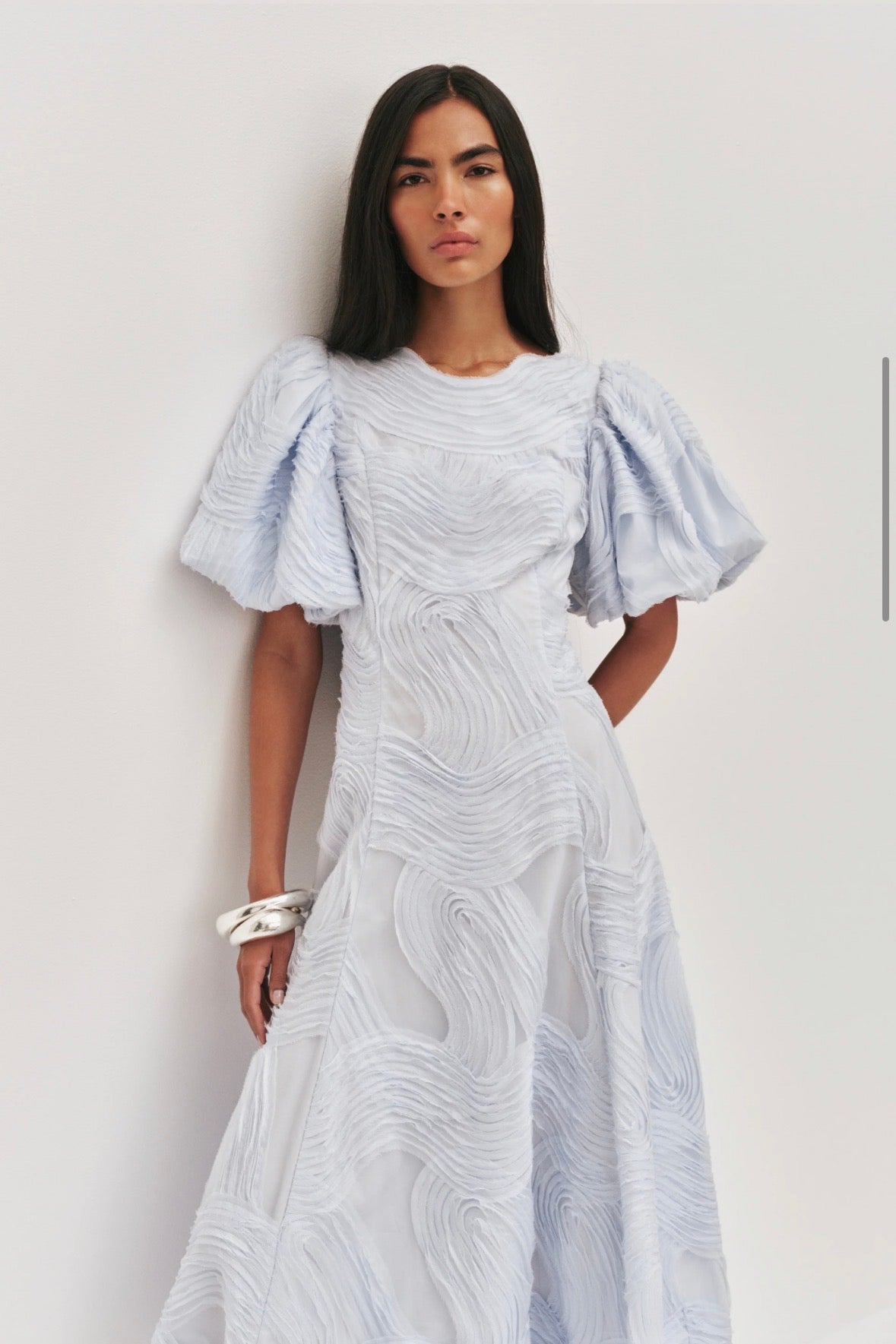 AJE – Wave Midi Dress- Pastel Blue- Size 12