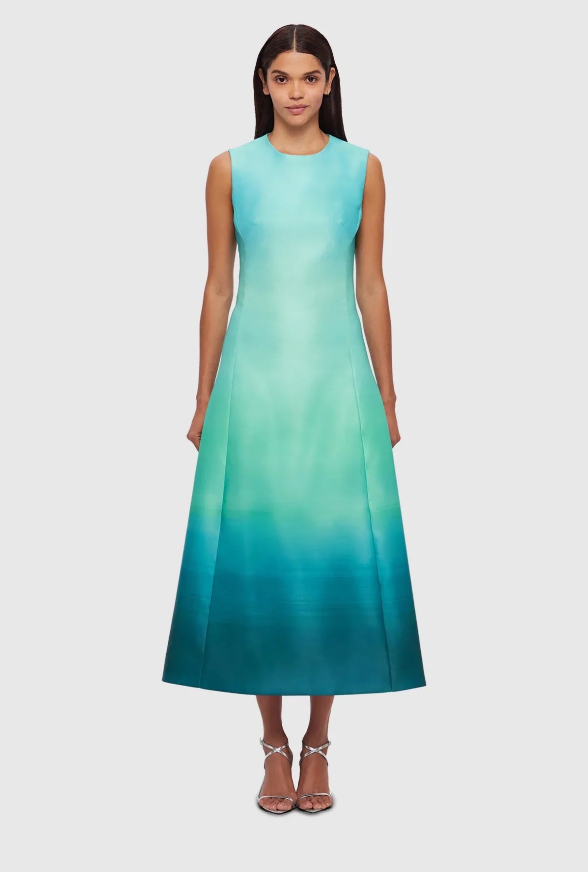 Leo Lin- Cleo Sleeveless Midi Dress- Ombre Aqua- Size 14