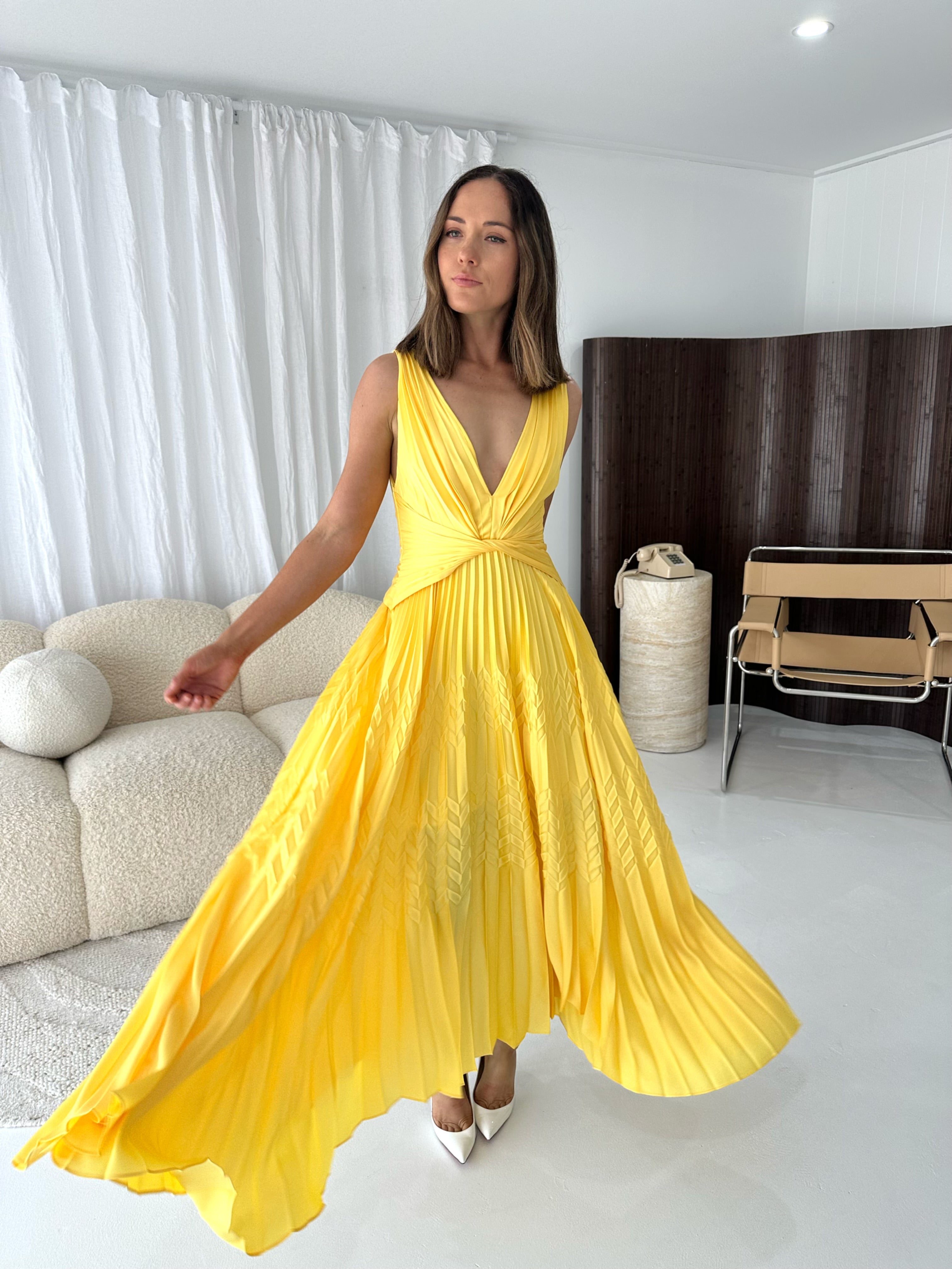 Acler- Bettencourt Dress- Sunshine- Size 6 The Hire Edit Acler- Bettencourt Dress- Sunshine- Size 6 The Hire Edit